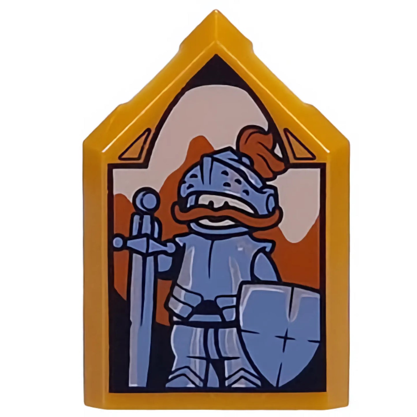 Part 22385pb326 - Tile, Modified 2 x 3 Pentagonal with HP Portrait - Sir Cadogan Pattern