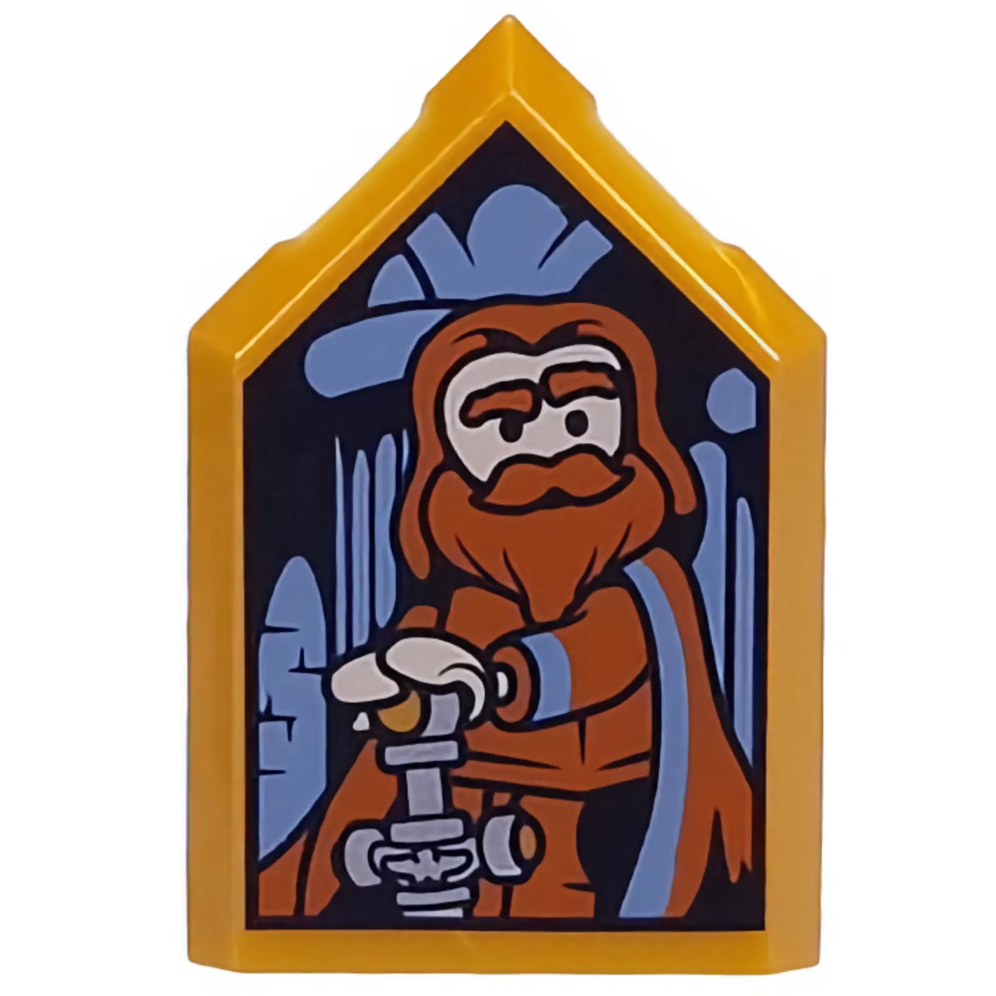 Part 22385pb332 - Tile, Modified 2 x 3 Pentagonal with HP Portrait - Godric Gryffindor Pattern