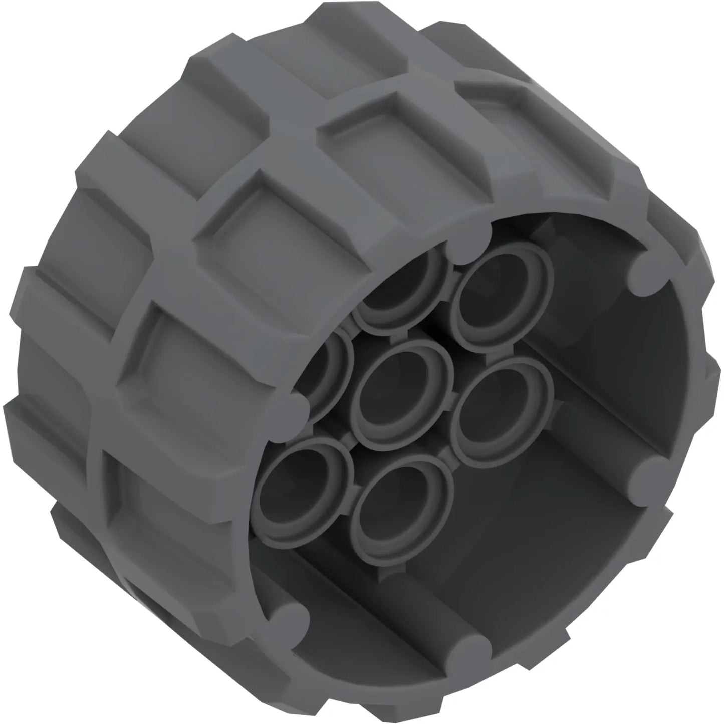Part 22410 - Wheel Hard Plastic, Treaded with 7 Pin Holes (37mm D. x 22mm)