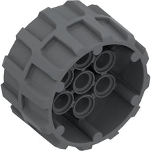 Part 22410 - Wheel Hard Plastic, Treaded with 7 Pin Holes (37mm D. x 22mm)