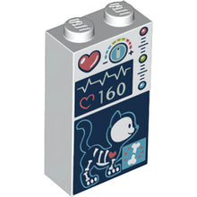 Part 22886pb14 - Brick 1 x 2 x 3 with Medical Data, Heart, Temperature, Pulse, and Cat X-Ray Pattern