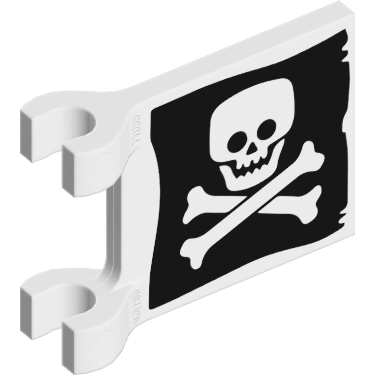 Part 2335pb212 - Flag 2 x 2 Square with Flat Skull and Crossbones on Black Background Pattern on Both Sides (Jolly Roger)
