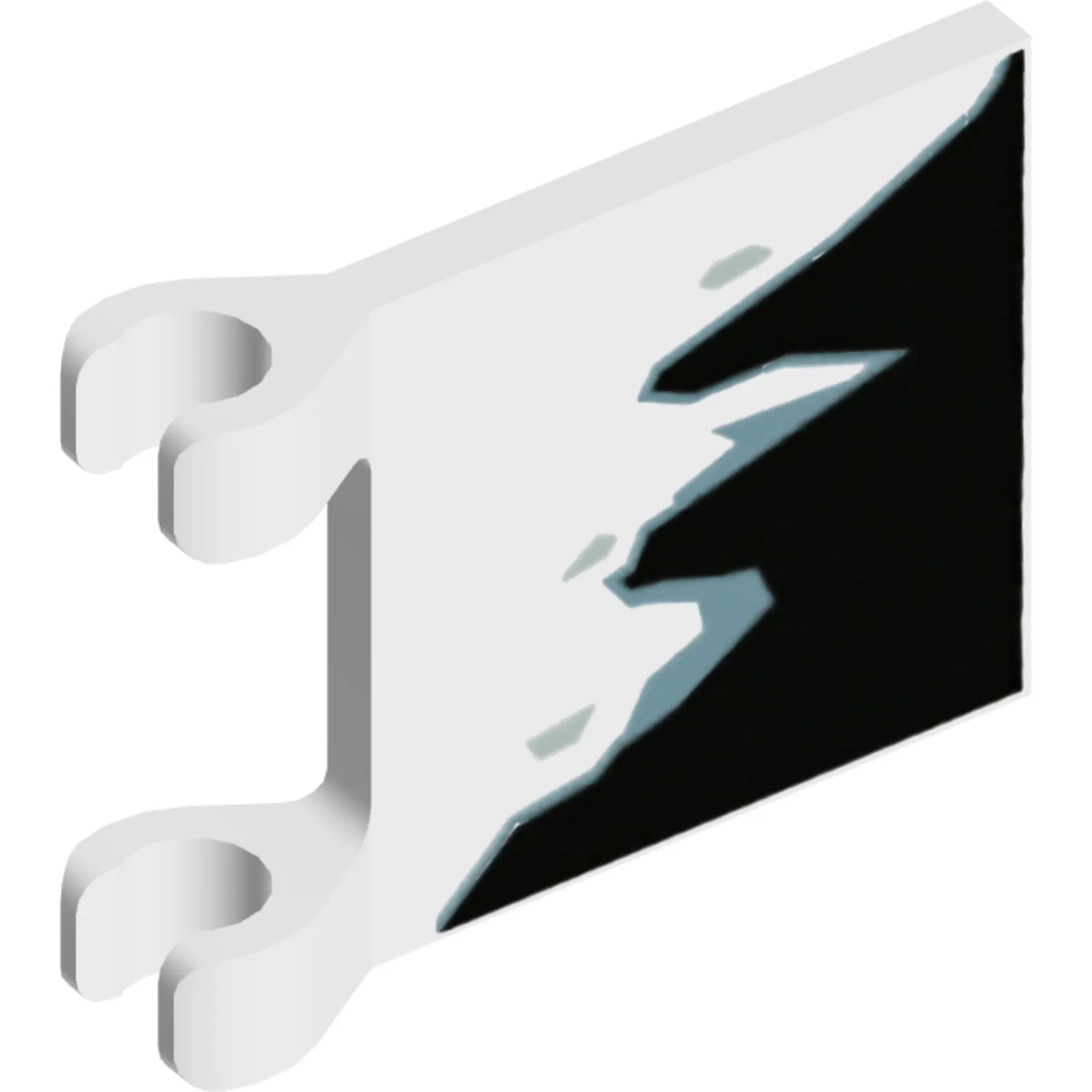 Part 2335pb195 - Flag 2 x 2 Square with Black with Sand Blue Edge Tattered Pattern on Both Sides
