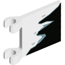 Part 2335pb195 - Flag 2 x 2 Square with Black with Sand Blue Edge Tattered Pattern on Both Sides