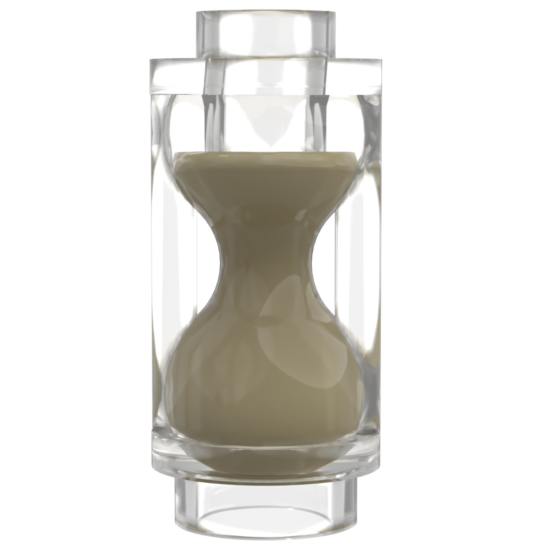 Part 23945pb02 - Minifigure, Utensil Hourglass with Molded Tan Sand Pattern
