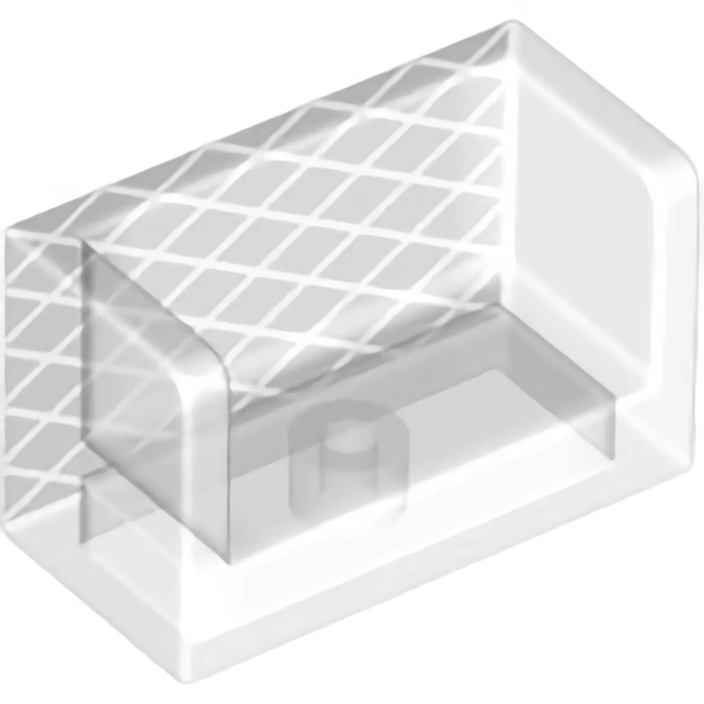 Part 23969pb004 - Panel 1 x 2 x 1 with Rounded Corners and 2 Sides with Soccer (Football) Goal Net Pattern