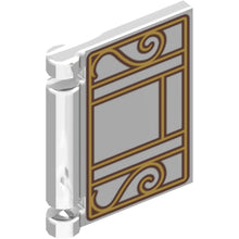 Part 24093pb100 - Minifigure, Utensil Book Cover with Gold and Reddish Brown Lattice and Ornaments Pattern