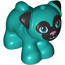 Part 24111pb03 - Dog, Friends, Pug, Standing with Black Muzzled Face and Ears, Metallic Pink Nose, and Dark Azure Eyes Pattern