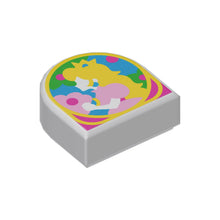 Part 24246pb036 - Tile, Round 1 x 1 Half Circle Extended with Super Mario Princess Peach Pattern