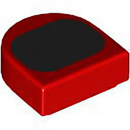 Part 24246pb056 - Tile, Round 1 x 1 Half Circle Extended with Black Oval Pattern