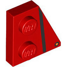 Part 24307pb03 - Wedge, Plate 2 x 2 Right with Black Stripe and Orange Dot (Direction Indicator) Pattern