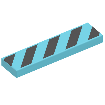 Part 2431pb725 - Tile 1 x 4 with 5 Black Danger Stripes (No Black Corners) Pattern