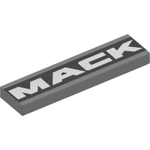 Part 2431pb502 - Tile 1 x 4 with Silver 'MACK' on Black Background Pattern