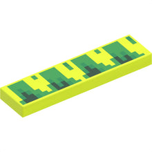 Part 2431pb755 - Tile 1 x 4 with Pixelated Bright Green, Dark Green, and Green Pattern (Sonic Grass)