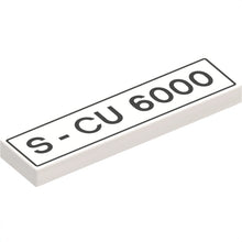 Part 2431pb676 - Tile 1 x 4 with Black 'S - CU 6000' Pattern