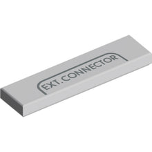 Part 2431pb0916 - Tile 1 x 4 with Dark Bluish Gray 'EXT. CONNECTOR' and Outline Pattern