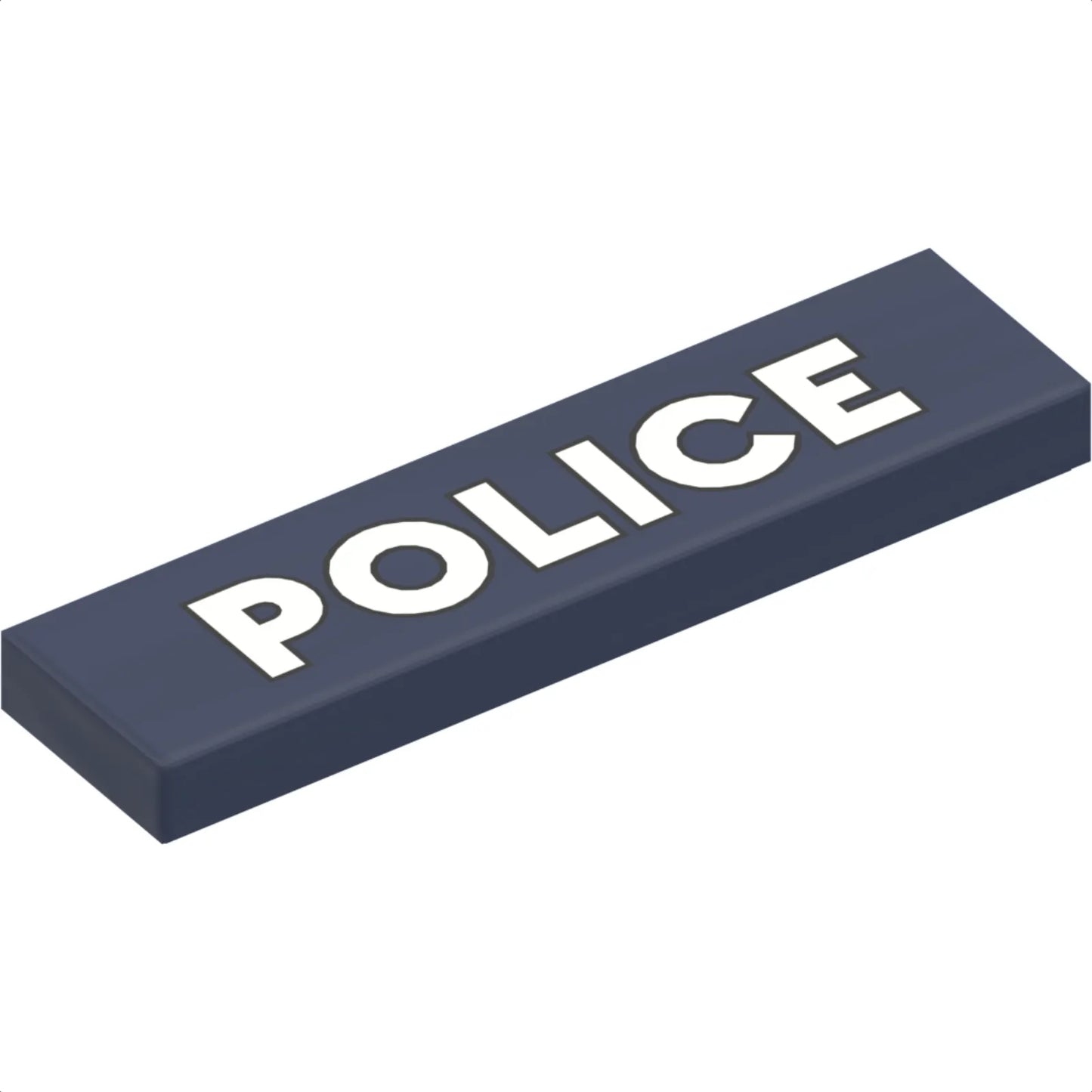 Part 2431pb660 - Tile 1 x 4 with White 'POLICE' with Black Outline Pattern