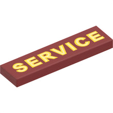 Part 2431pb604 - Tile 1 x 4 with Yellow 'SERVICE' Pattern