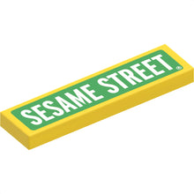 Part 2431pb647 - Tile 1 x 4 with White 'SESAME STREET' on Lime Background Pattern