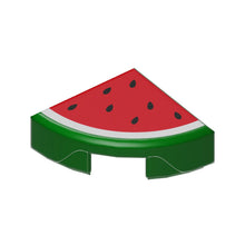 Part 25269pb002 - Tile, Round 1 x 1 Quarter with Red Watermelon Pattern