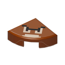 Part 25269pb014 - Tile, Round 1 x 1 Quarter with Super Mario Pixelated Goomba Face Pattern