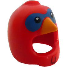 Part 25971pb04 - Minifigure, Headgear Head Cover, Costume Bird with Turkey Black Eyes, Blue Mask, Bright Light Orange Beak, and Wattle Pattern