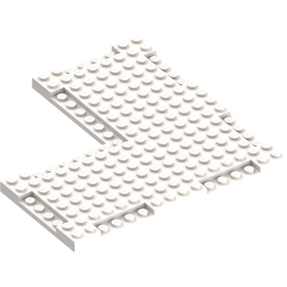 Part 2612 - Brick, Modified Corner 16 x 16 x 2/3 with 7 x 7 Inside Corner and 1 x 4 Side Indentations