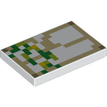 Teil 26603pb077 – Fliese 2 x 3 mit pixeligem Muster in Grün, Limette, Hellbraun und Gelb (Minecraft Iron Golem)