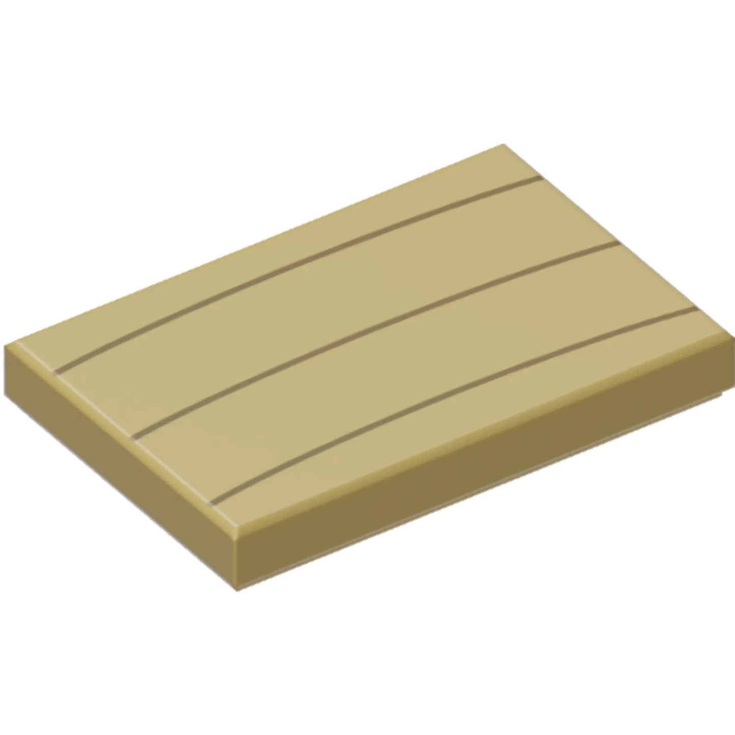 Part 26603pb176 - Tile 2 x 3 with 3 Dark Tan Curved Lines Pattern (Super Mario Boom Boom / Pom Pom Stomach)