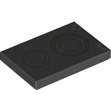 Part 26603pb185 - Tile 2 x 3 with Silver Concentric Circles Stove Plate Pattern