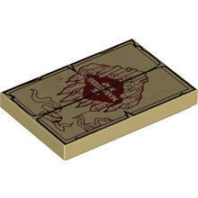 Part 26603pb210 - Tile 2 x 3 with 'The MARAUDER'S MAP' and Black Outline Pattern