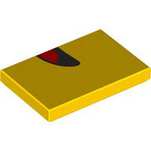 Part 26603pb447 - Tile 2 x 3 with Black Open Mouth Smile with Red Tongue Left Half Pattern