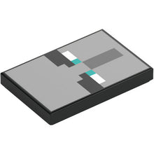 Part 26603pb471 - Tile 2 x 3 with Pixelated Eyebrows, Dark Turquoise Eyes, and Dark Bluish Gray Rectangle Nose on Light Bluish Gray Background Pattern (Minecraft Ominous Banner)
