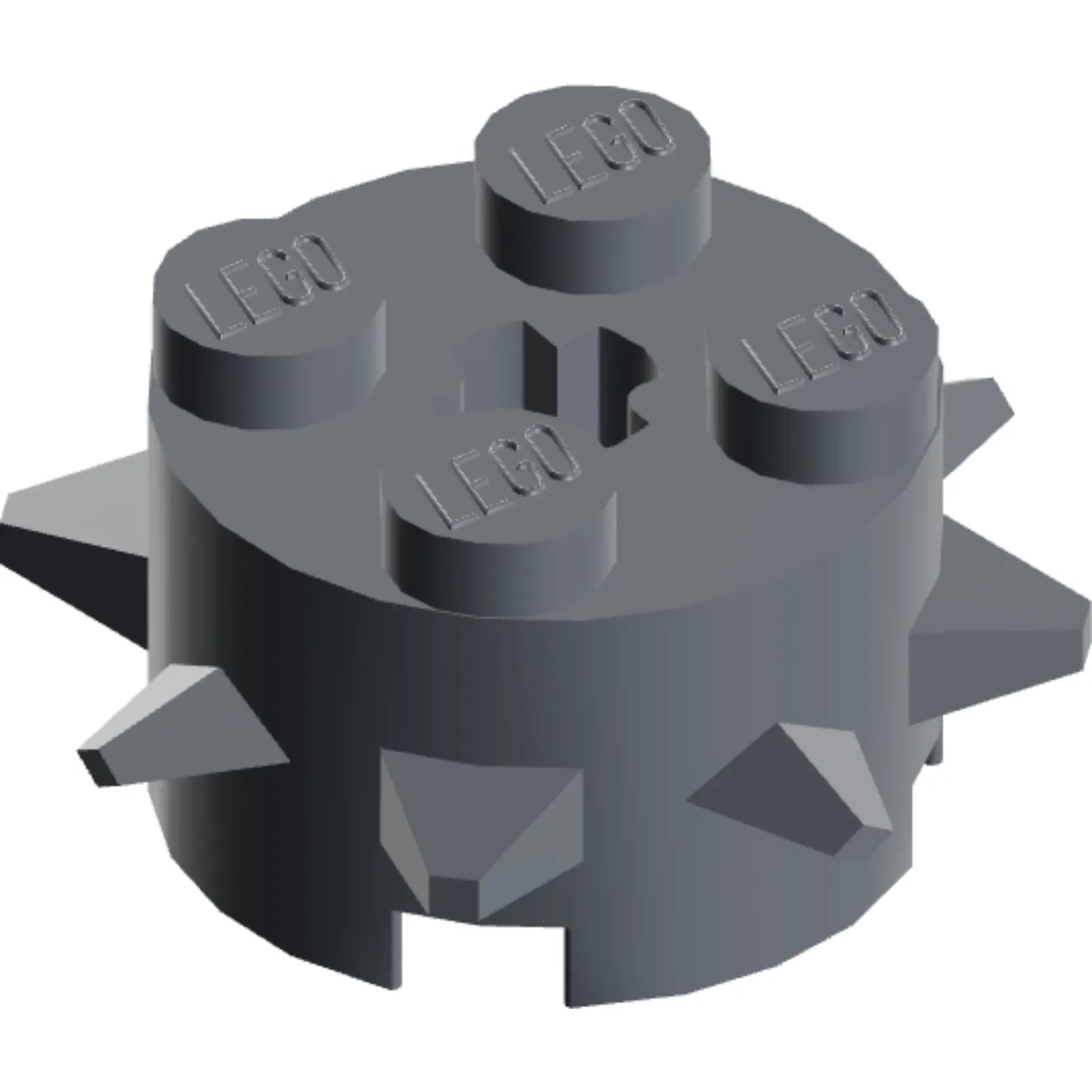 Teil 27266 - Rundstein 2 x 2 mit Spikes und Achsloch