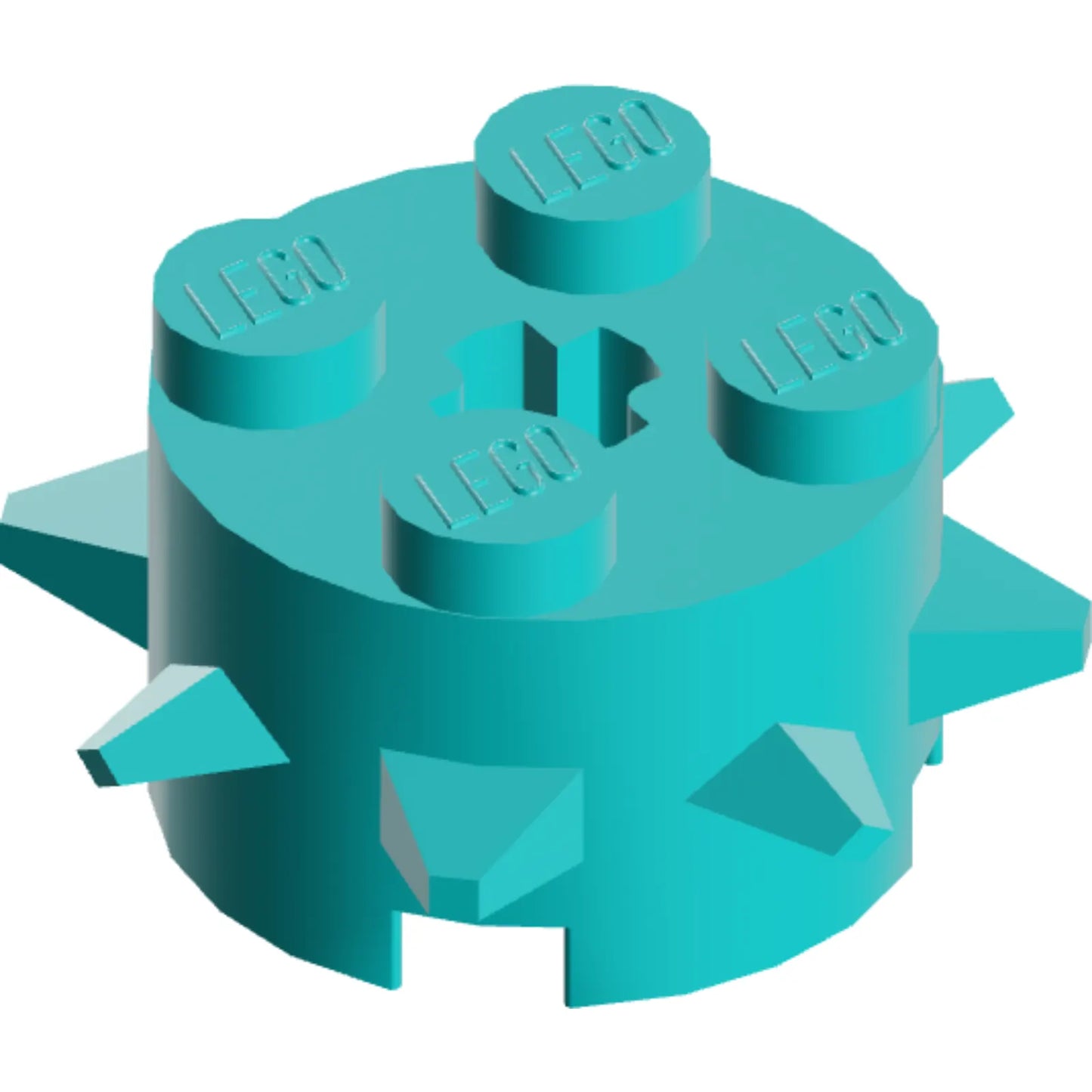 Teil 27266 - Rundstein 2 x 2 mit Spikes und Achsloch