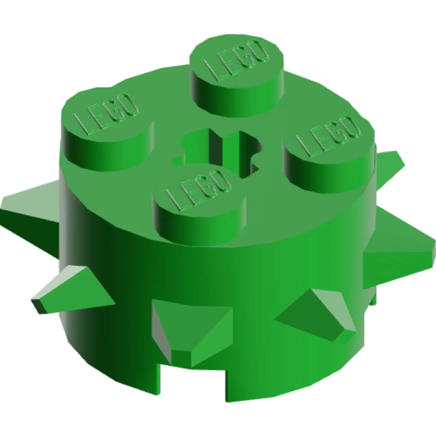 Teil 27266 - Rundstein 2 x 2 mit Spikes und Achsloch