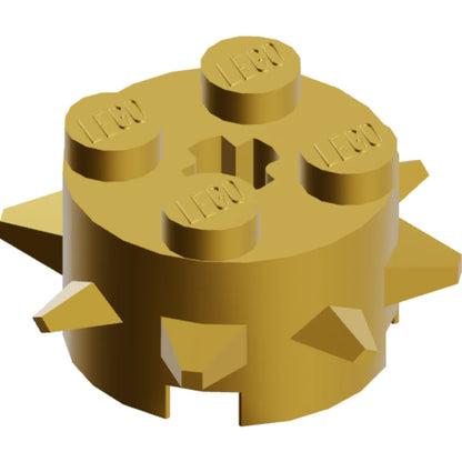 Teil 27266 - Rundstein 2 x 2 mit Spikes und Achsloch