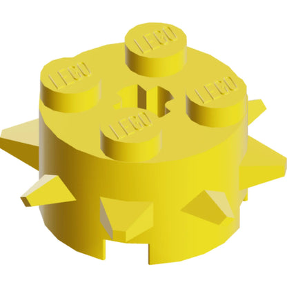 Teil 27266 - Rundstein 2 x 2 mit Spikes und Achsloch