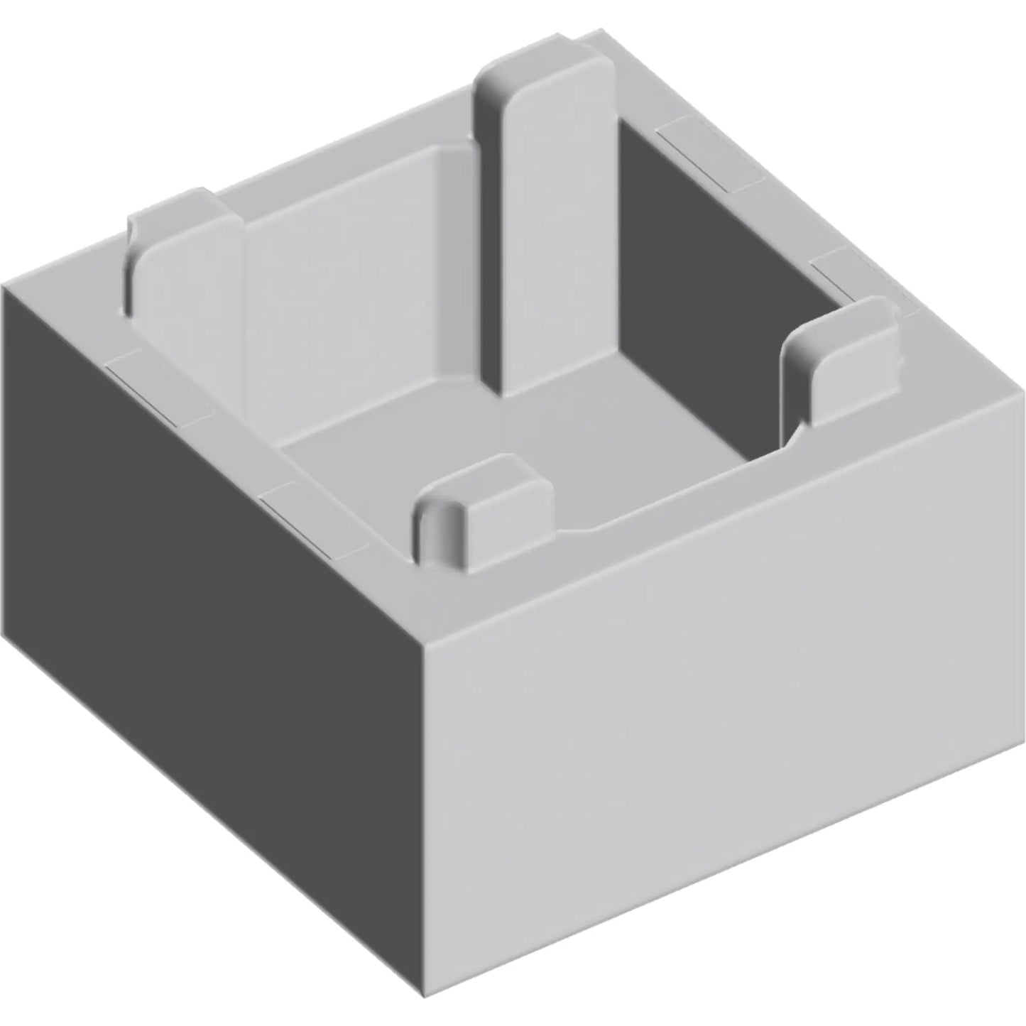 Part 2821 - Container, Box 2 x 2 x 1 - Top Opening with Raised Inner Bottom