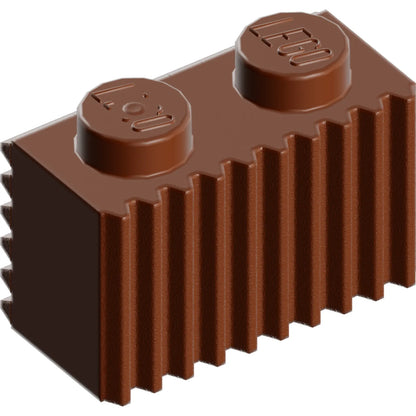 Teil 2877 - Stein, Modifiziert 1 x 2 mit Gitter / Geriffeltem Profil