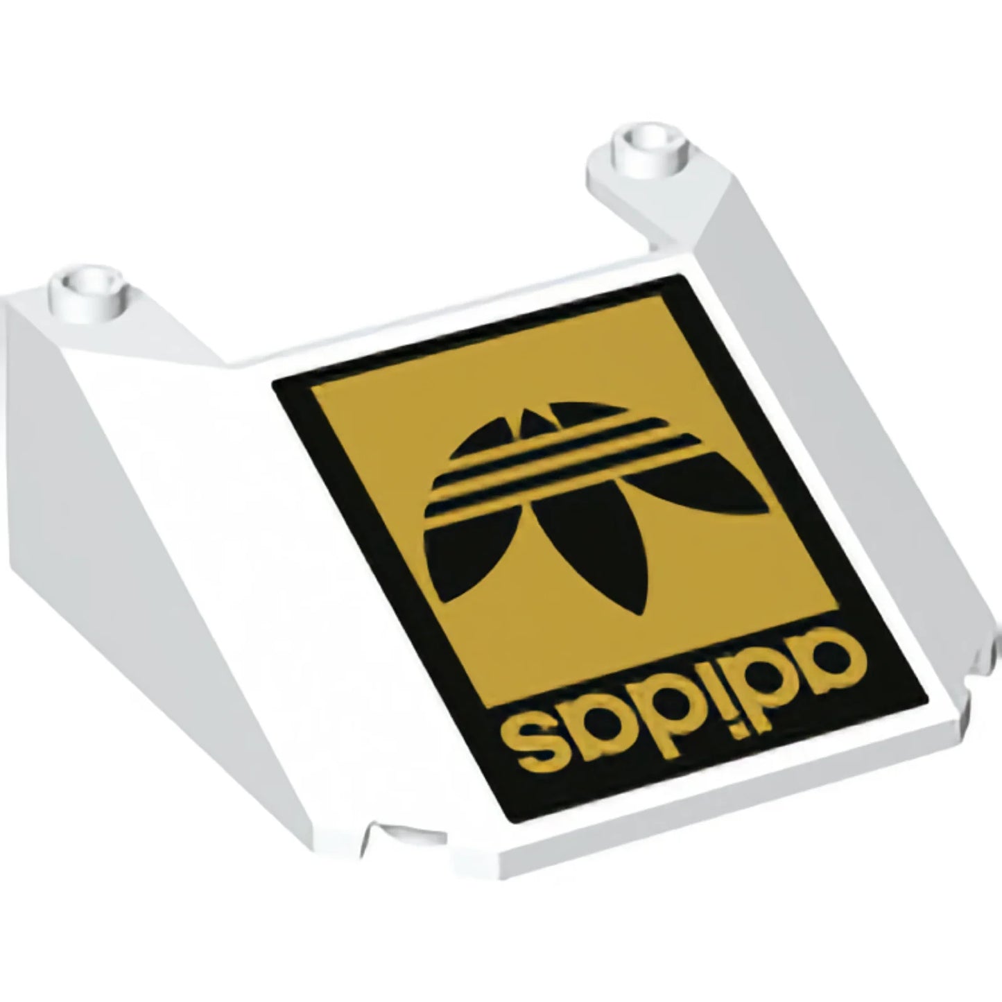 Part 28782pb02 - Windscreen 6 x 6 x 2 with 2 Studs on Top with Black and Gold 'adidas' and Trefoil Logo Pattern