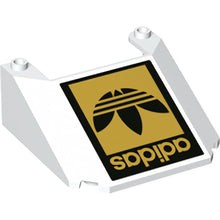 Part 28782pb02 - Windscreen 6 x 6 x 2 with 2 Studs on Top with Black and Gold 'adidas' and Trefoil Logo Pattern