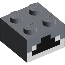 Part 3003pb084 - Brick 2 x 2 with Pixelated Black Coal and Light Bluish Gray Ash Pattern (Minecraft Furnace)