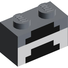 Teil 3004pb161 - Ziegel 1 x 2 mit Minecraft Pixelated Furnace Unlit Muster