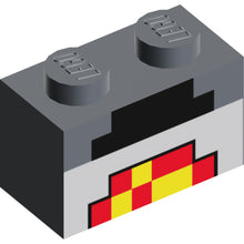 Part 3004pb162 - Brick 1 x 2 with Minecraft Pixelated Furnace Lit Pattern
