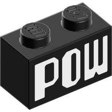 Teil 3004pb257 - Ziegel 1 x 2 mit weißem „POW“-Muster