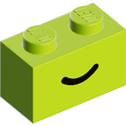 Teil 3004pb302 - Ziegel 1 x 2 mit schwarzem Smile-Kurvenlinienmuster