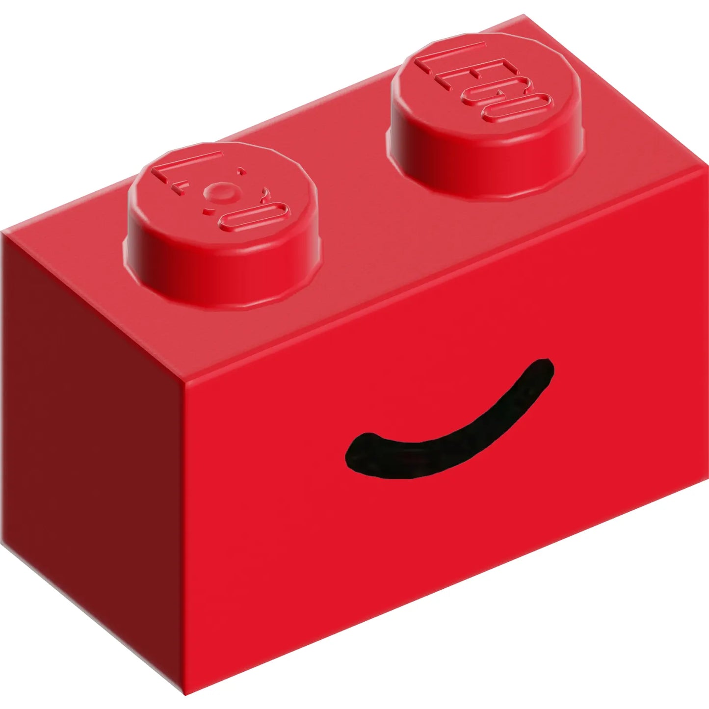 Teil 3004pb302 - Ziegel 1 x 2 mit schwarzem Smile-Kurvenlinienmuster