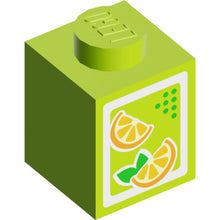 Teil 3005pb017 - Ziegel 1 x 1 mit Orangenmuster (Saftkarton)