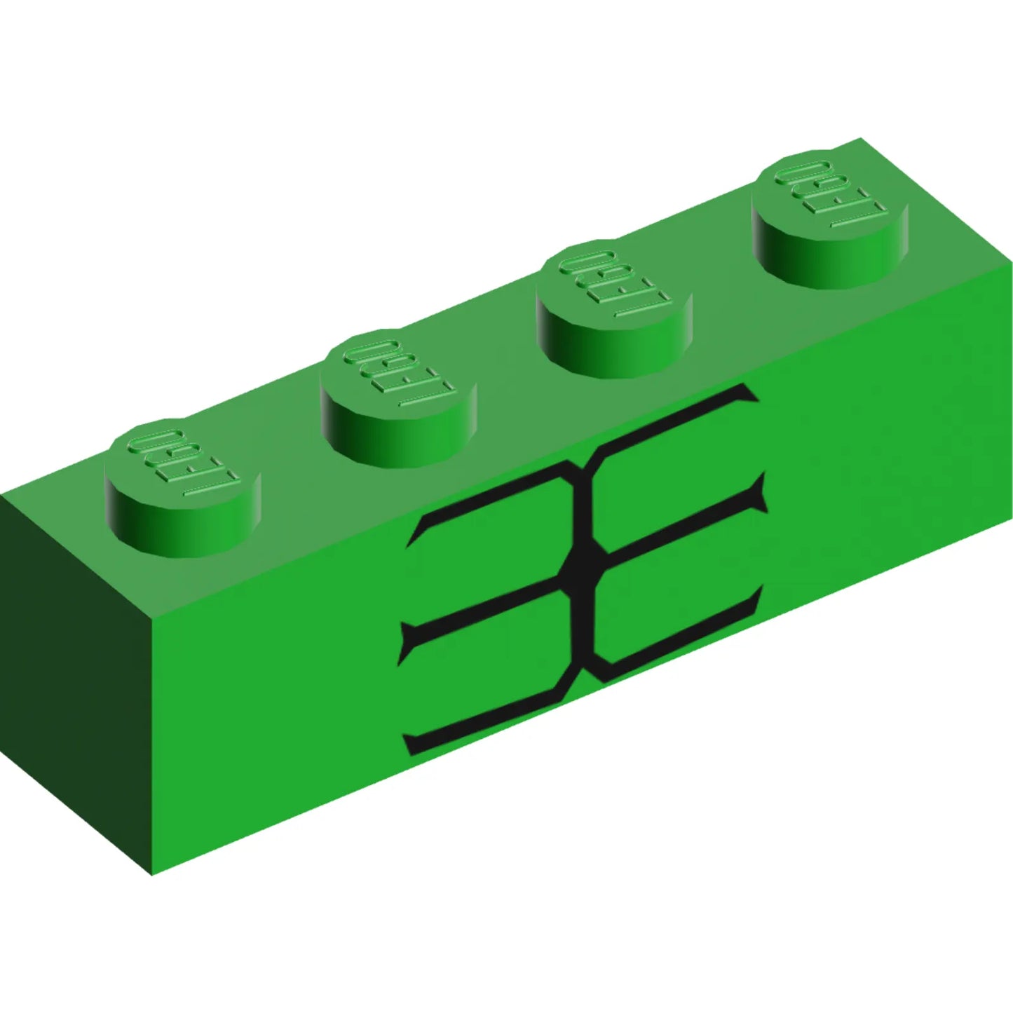 Teil 3010pb205 - Ziegel 1 x 4 mit 6 schwarzen Streifen Muster